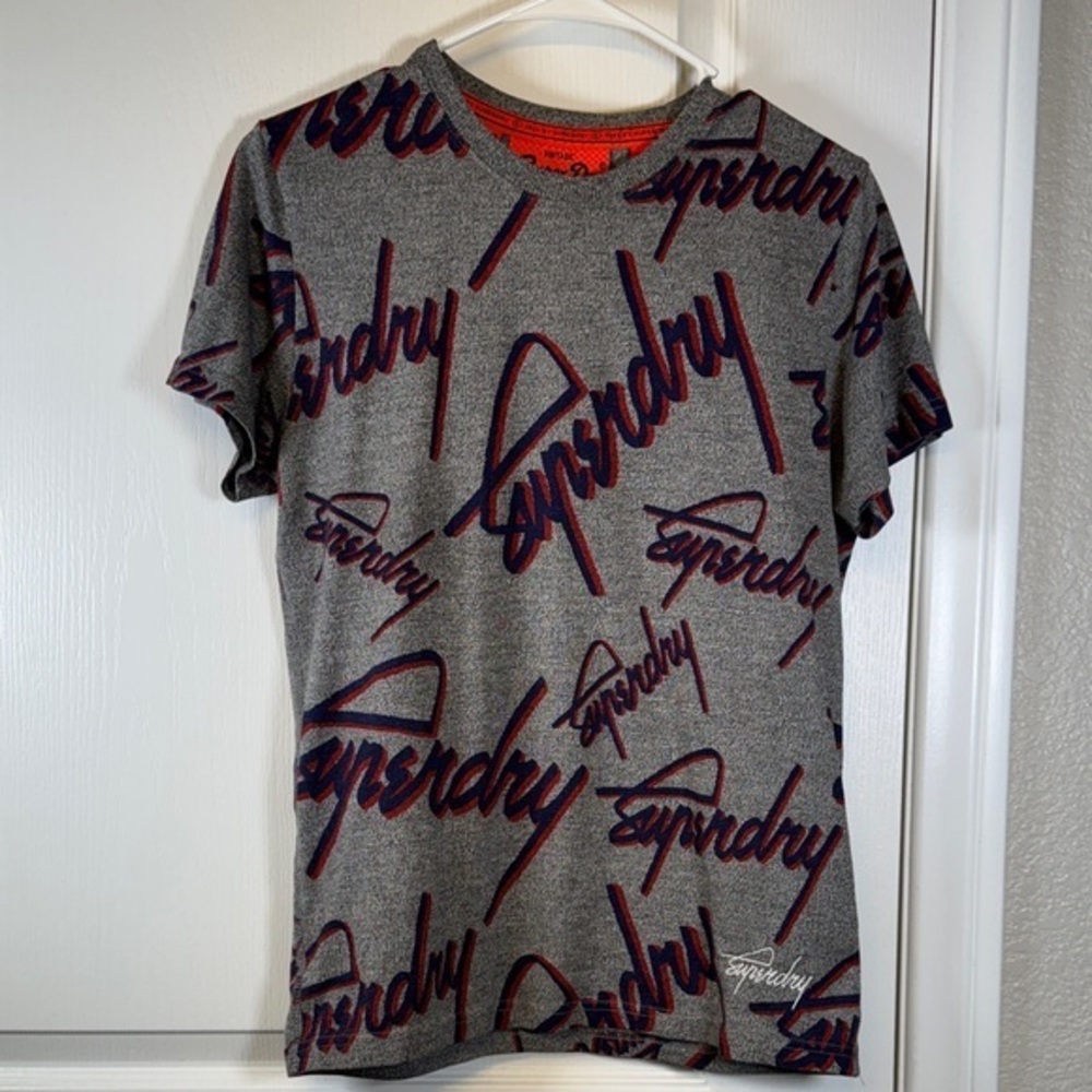 Superdry Crew All Over Print Crewneck Shirt Size Med EUC #5859